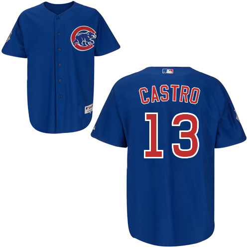 Starlin Castro #13 mlb Jersey-Chicago Cubs Women's Authentic Alternate 2 Blue Baseball Jersey